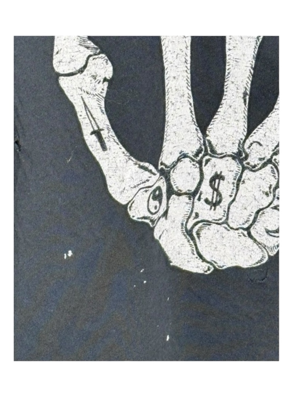 Rare: UNIF 𖤐 Y2K Skeleton Skull Hand Muscle Tee Tank 𖤐 Vintage Black 𖤐 Small 𖤐 - Picture 7 of 16
